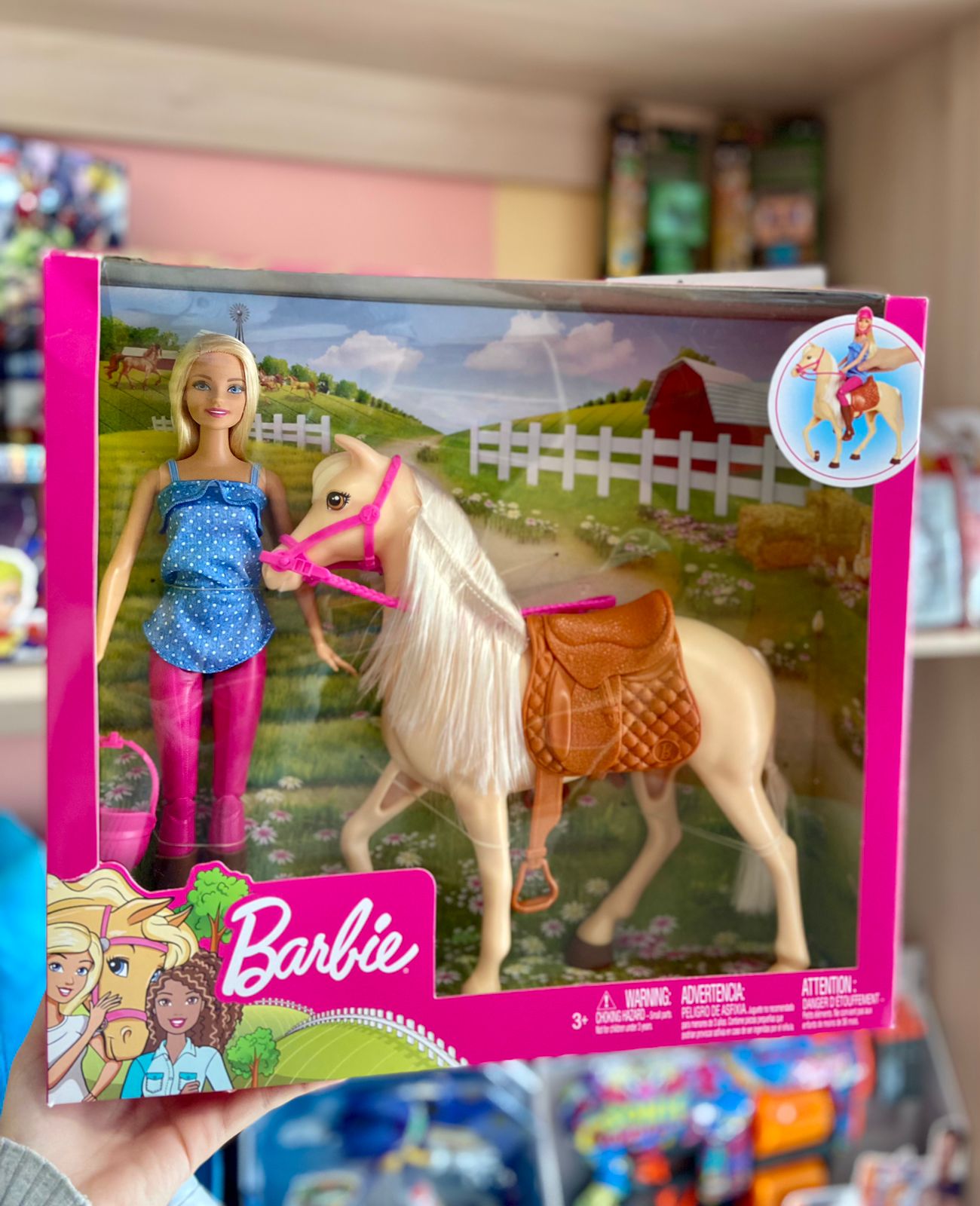 Barbie Playset con muñeca de montar y caballo