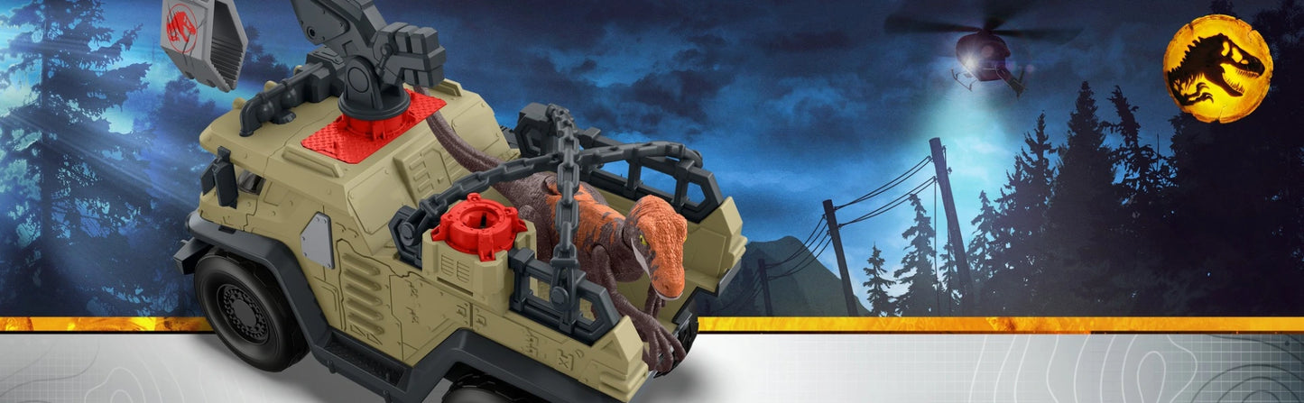 Mattel Jurassic World - Capture 'N Crush Truck | Con Velociraptor