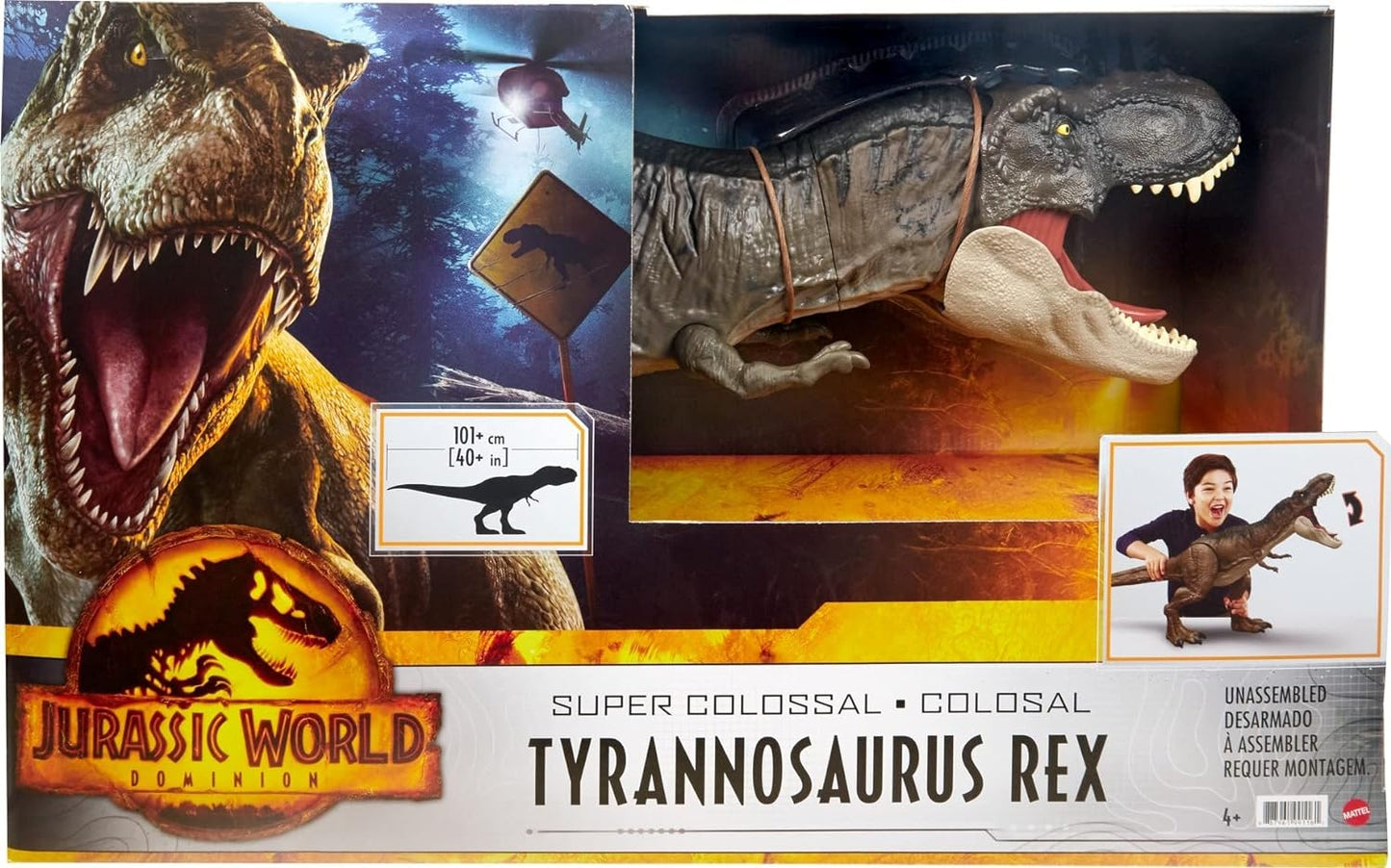 Mattel Jurassic World Super Colossal Tyrannosaurus Rex Figura de Acción | 41 Pulg