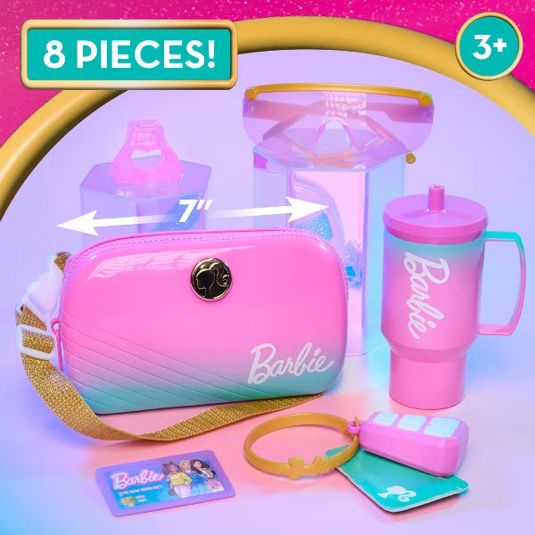 Conjunto de bolso de moda Barbie Trend: Incluye tarjeta de crédito de juguete y accesorios de belleza.