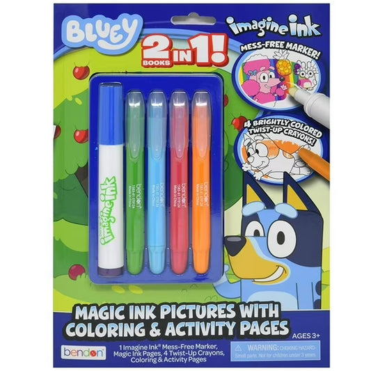 Bluey Imagina/ Tinta Mágica Cuadros con Páginas para Colorear y Actividades (¡2 Libros en 1!)