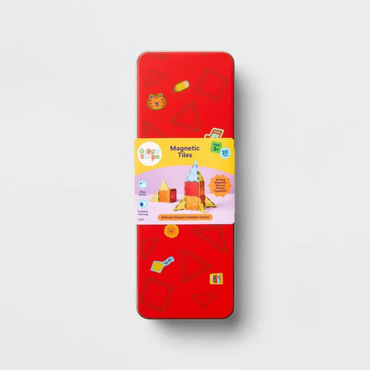Bloques magnéticos de lata roja - Gigglescape™, 20 piezas