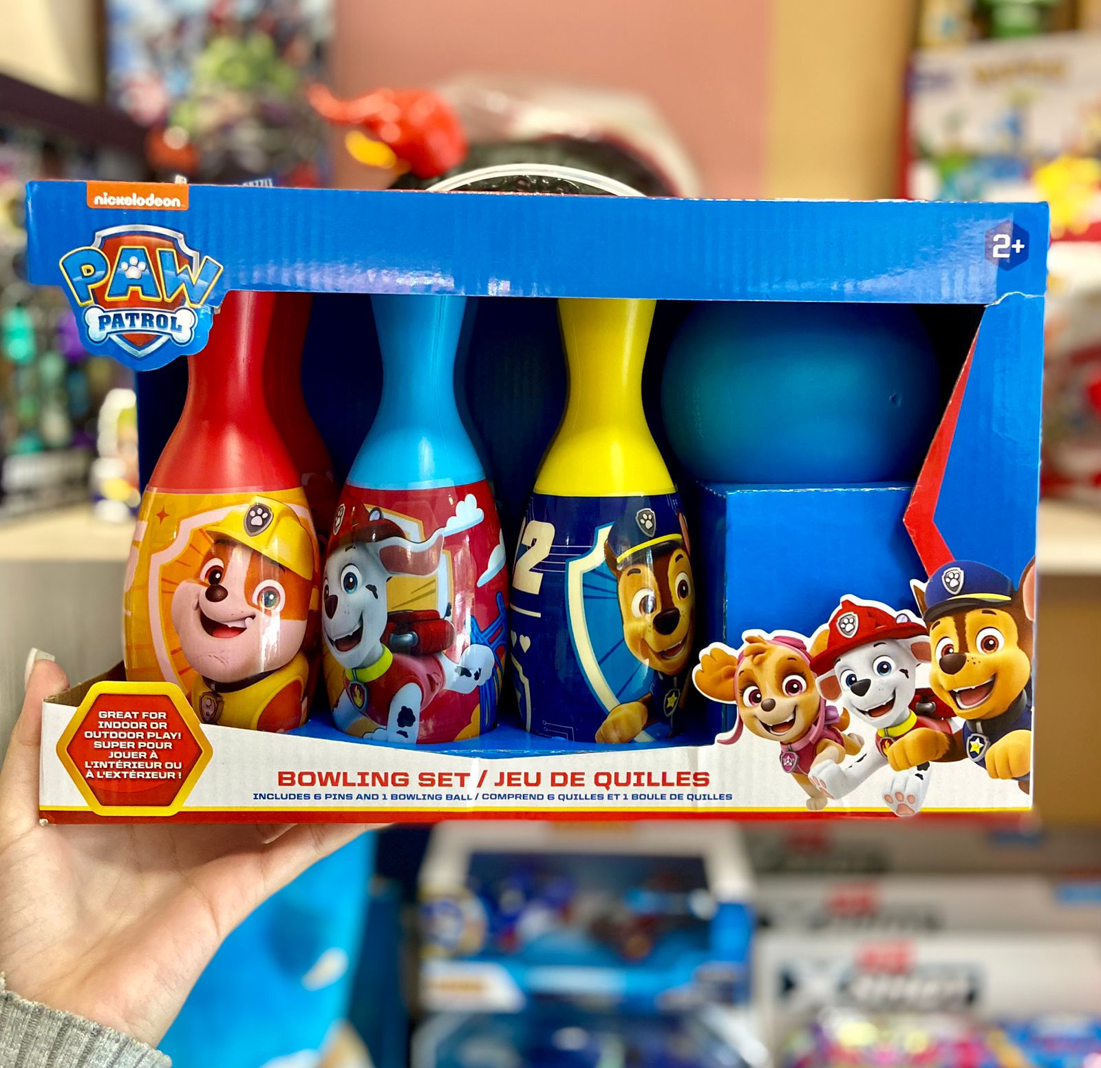 Ensemble De Bowling Paw Patrol 7 Pièces – 1 Boule Et 6 Quilles Personnages, Pour S'amuser En Intérieur Ou Extérieur, Développe La Coordination Et Les Compétences Sociales