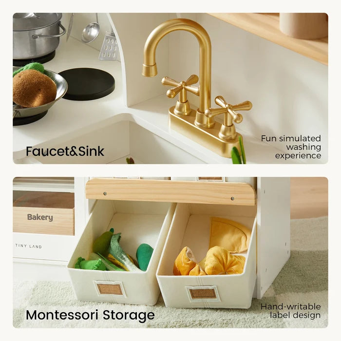 Cocina de Juguete de Madera con Espacio de Almacenamiento| Tiny Land