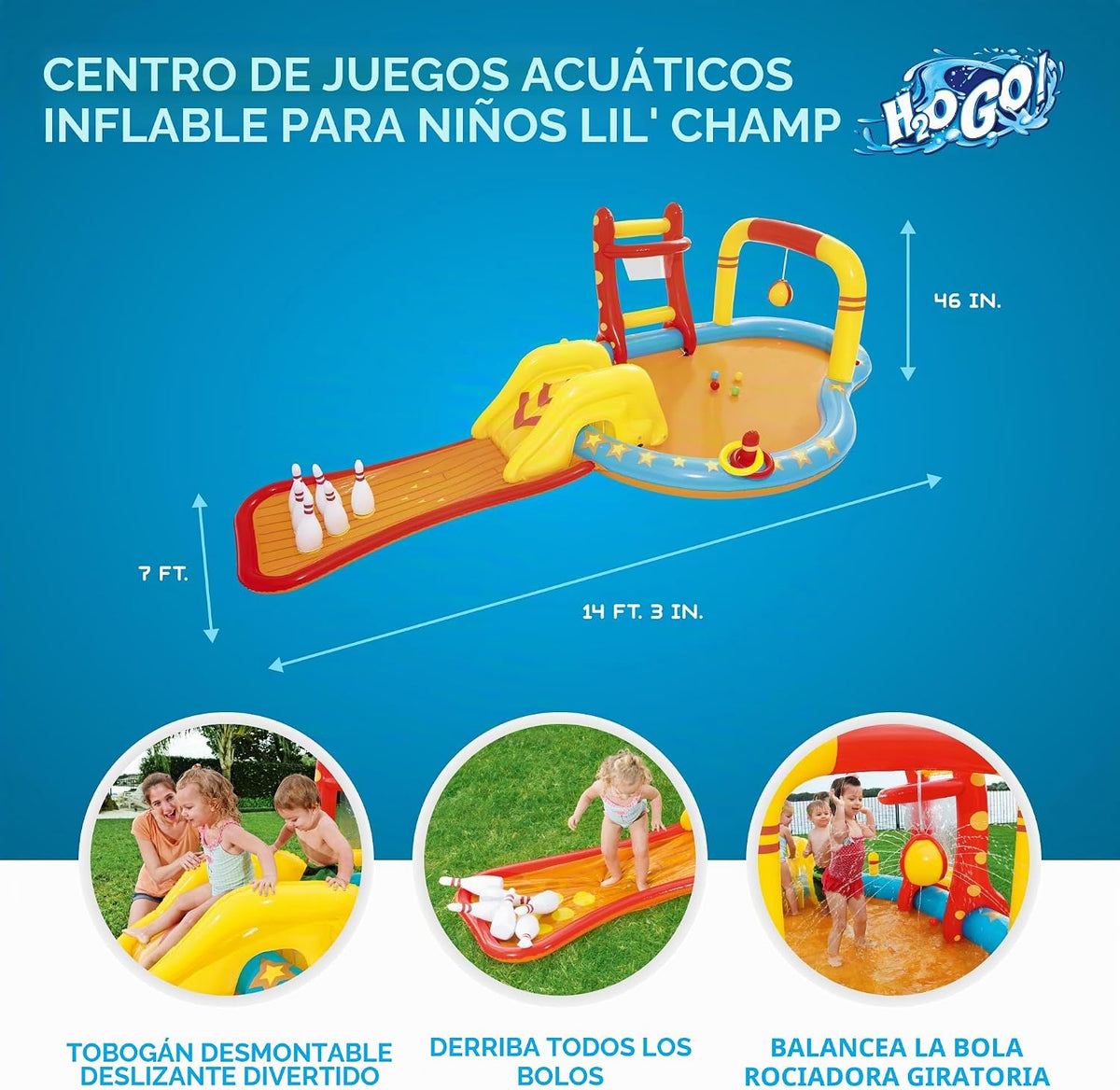 Bestway H2OGO! Lil' Champ - Centro de juegos inflable