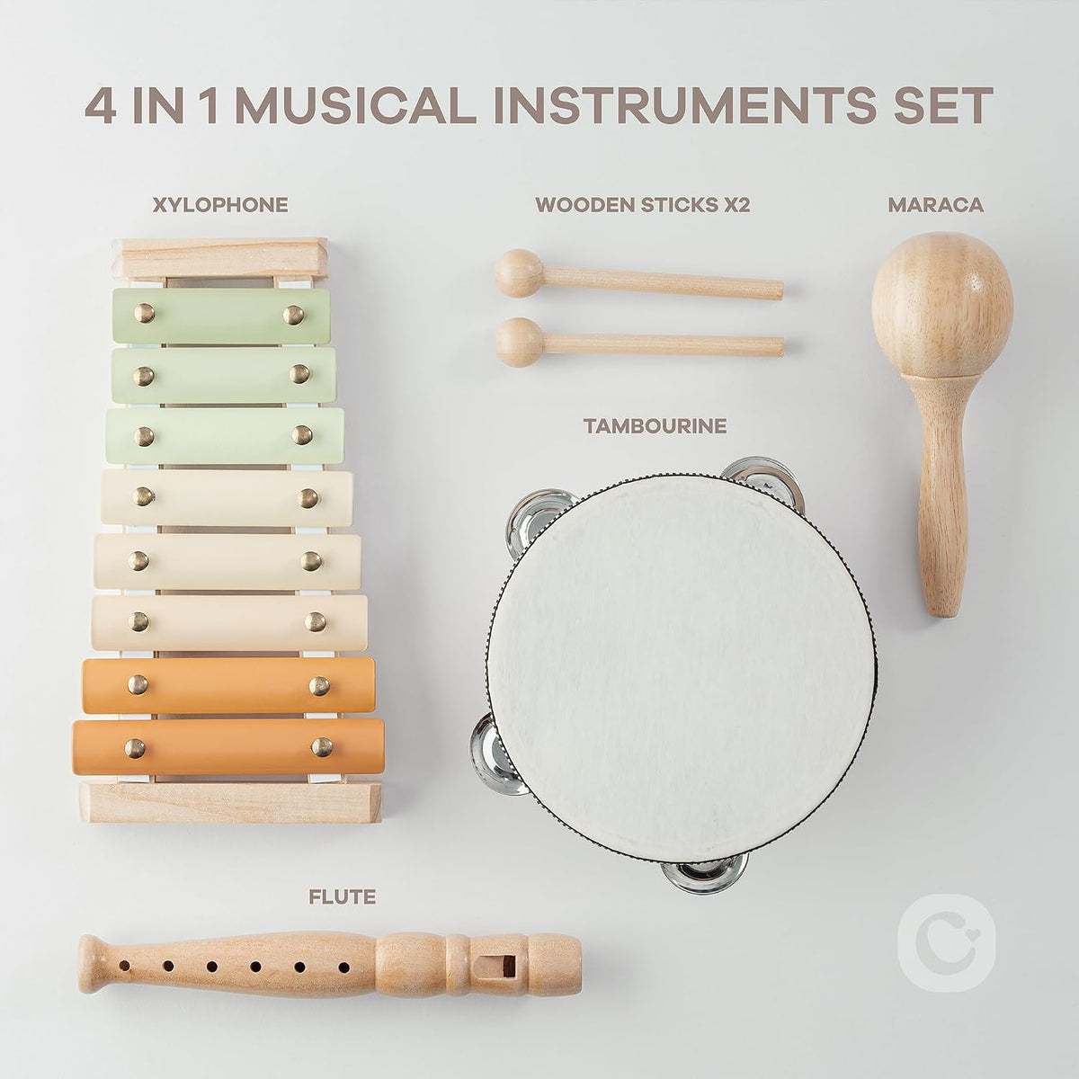 Juego de 4 instrumentos musicales infantiles Comfy Cubs