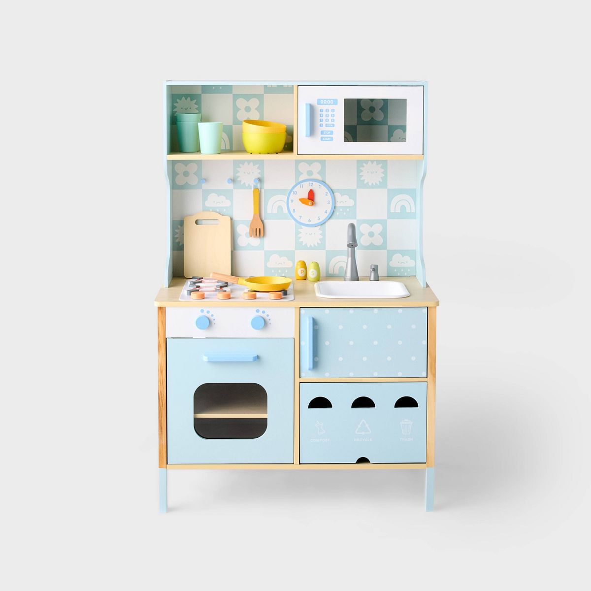 Cocina con detalles de madera - 41 piezas