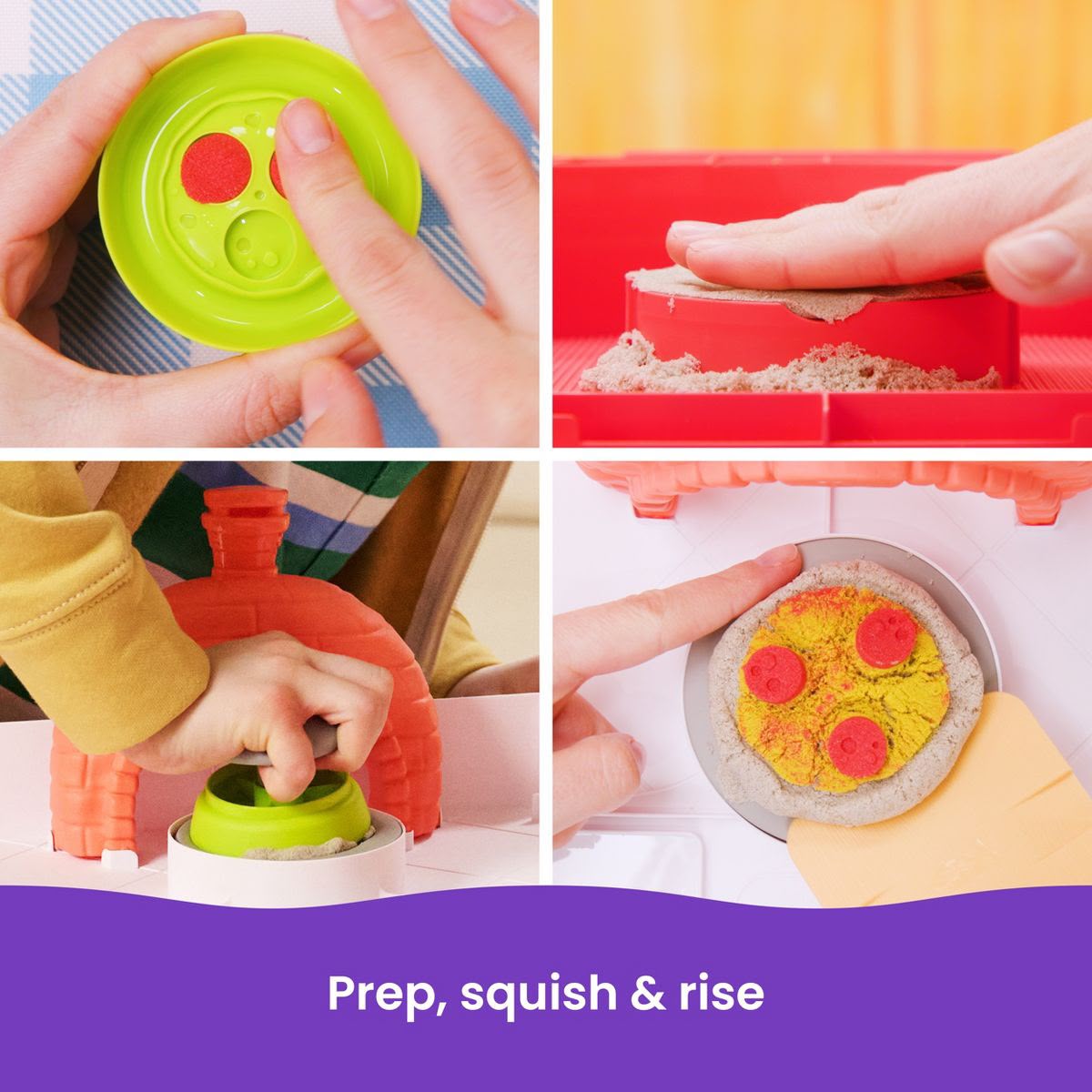 Kinetic Sand squish pizza playset