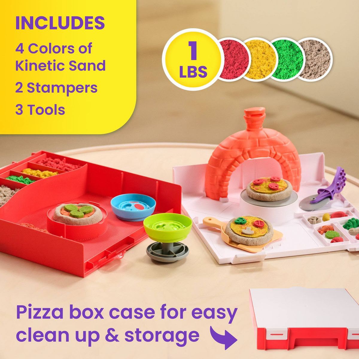 Kinetic Sand squish pizza playset