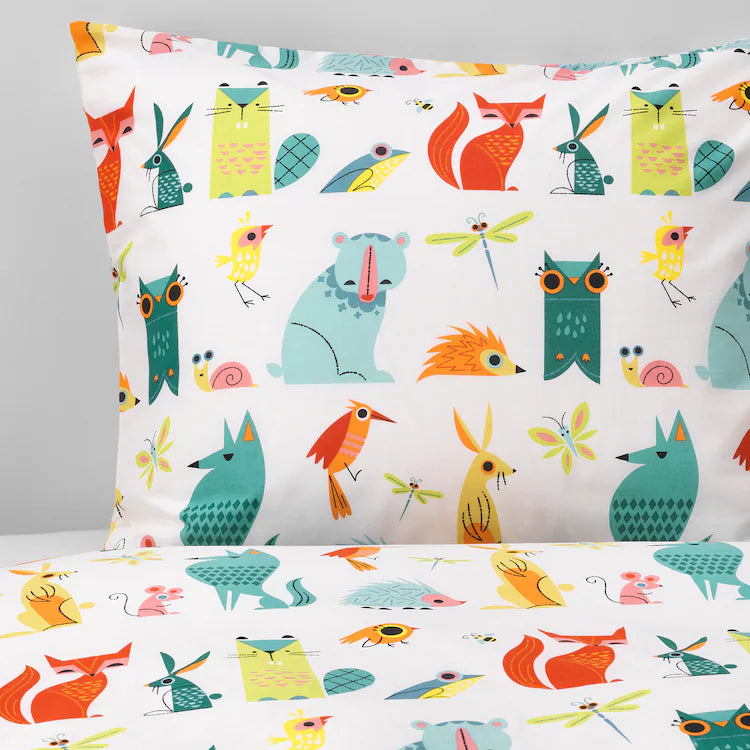Juego de Sábana y Funda | Animales Multicolor