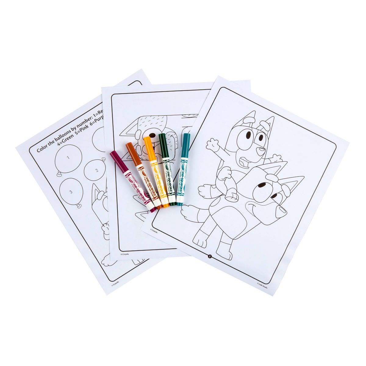 Juego de actividades de Bluey con colores y pegatinas, que incluye marcadores/Crayola