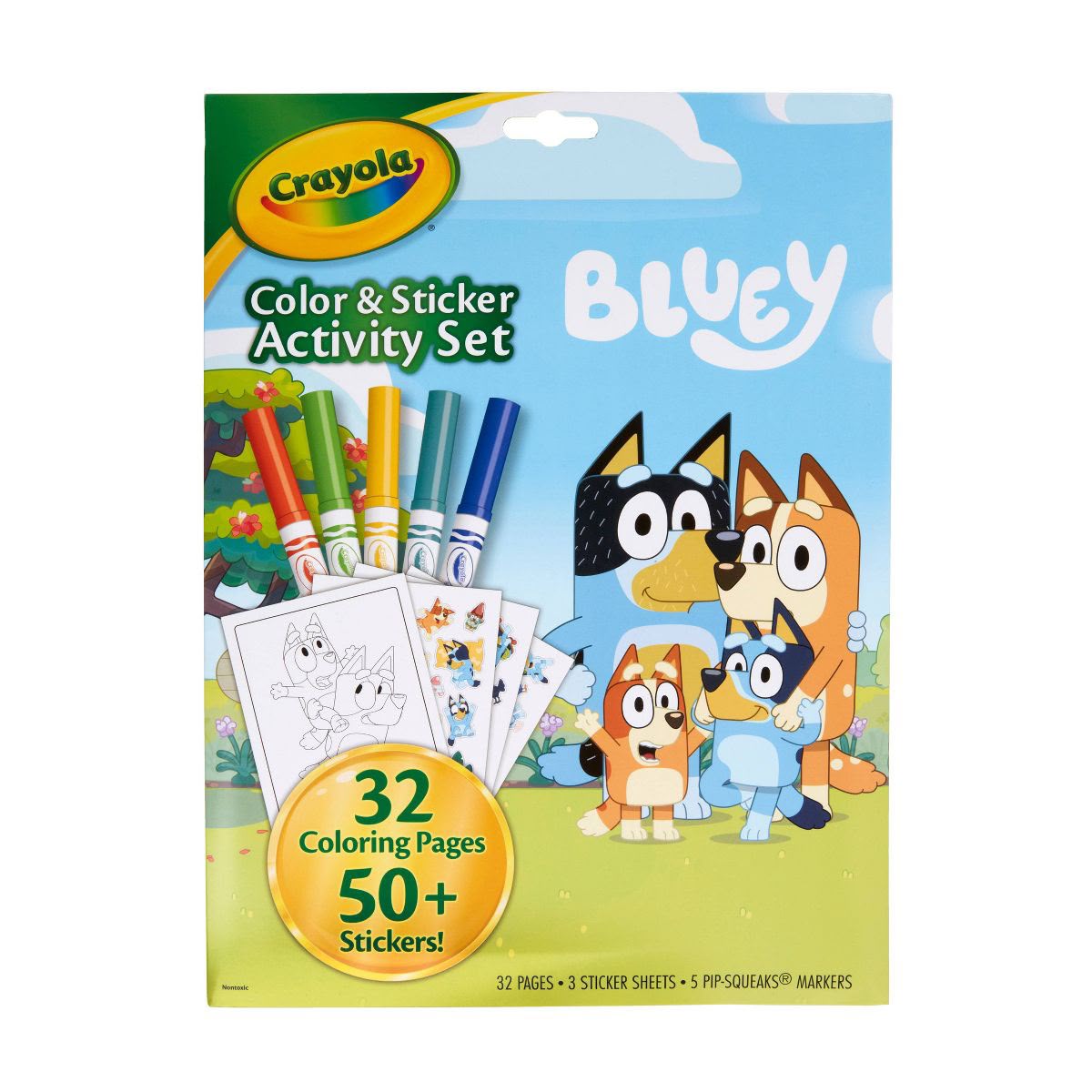 Juego de actividades de Bluey con colores y pegatinas, que incluye marcadores/Crayola