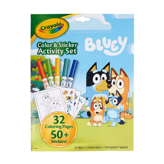 Juego de actividades de Bluey con colores y pegatinas, que incluye marcadores/Crayola