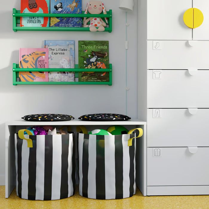 Cesta de Almacenamiento - Negro blanco a rayas