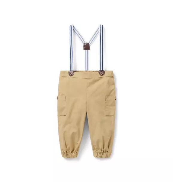 Pantalón de tirantes de lona para bebé | Janie and Jack