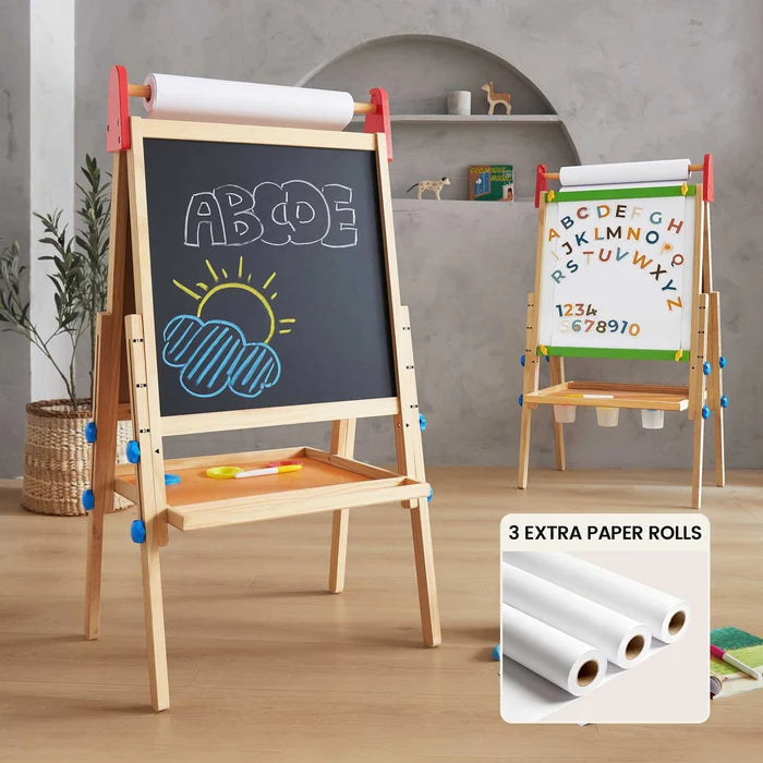 Juego de caballete de arte y rollo de papel 3 en 1 | Tiny Land
