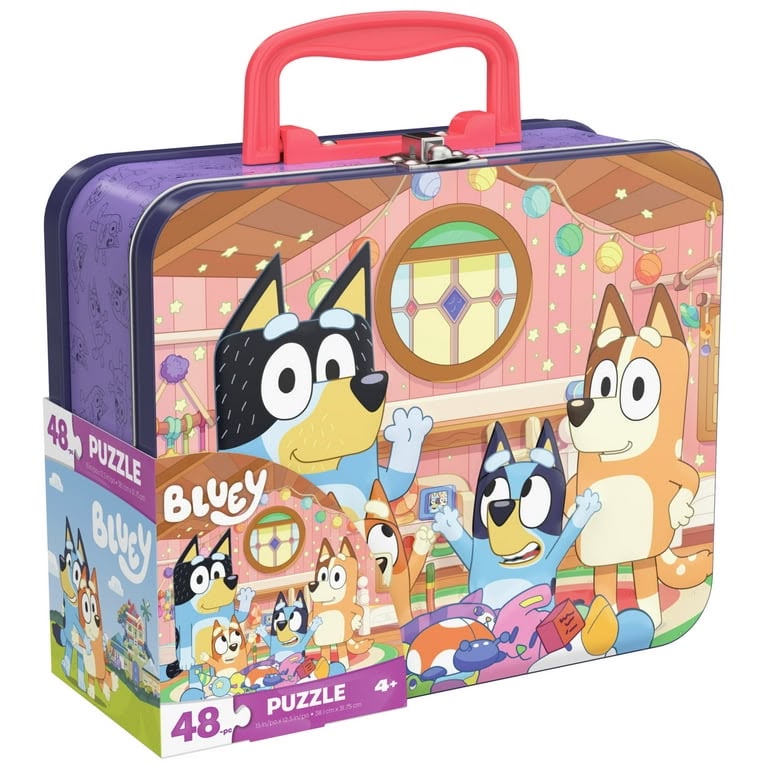 Bluey Rompecabezas con recipiente de Almacenamiento, 48 Piezas