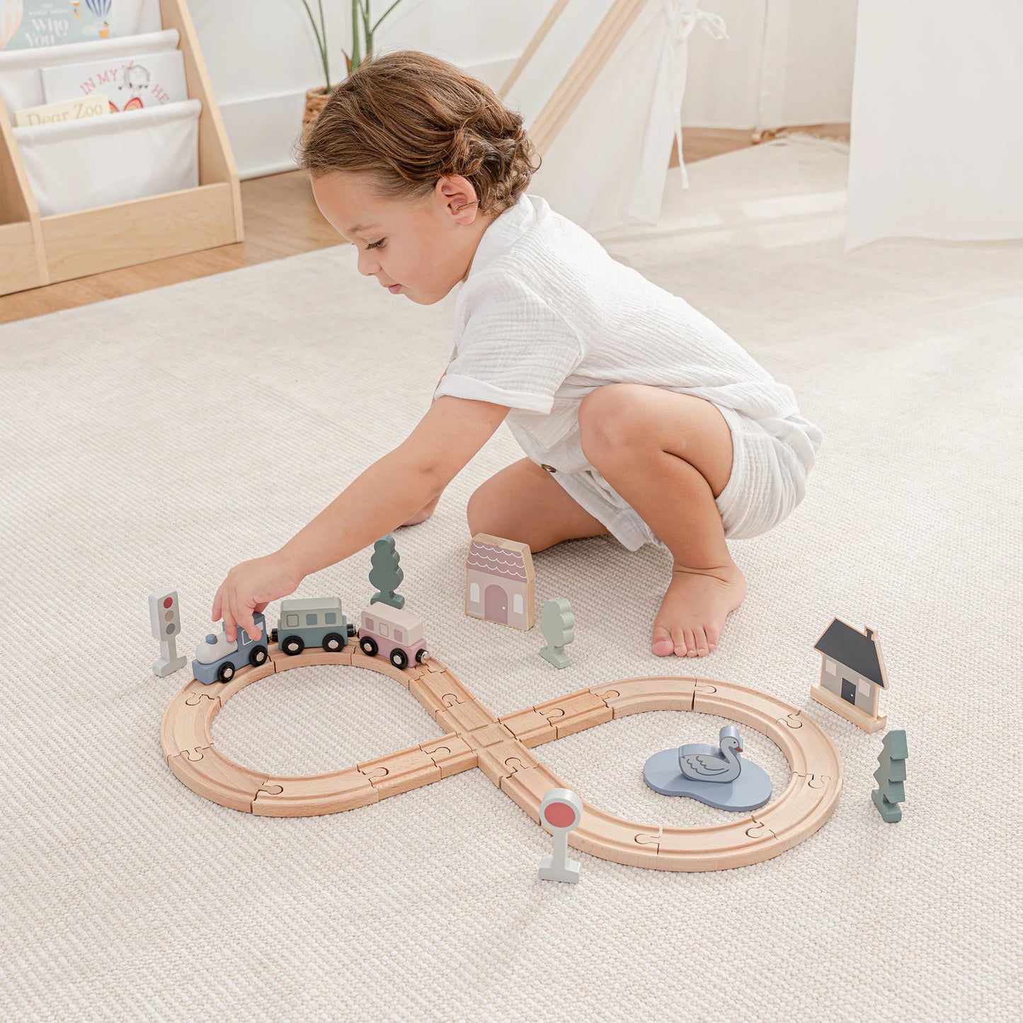 Tren de madera de 30 piezas