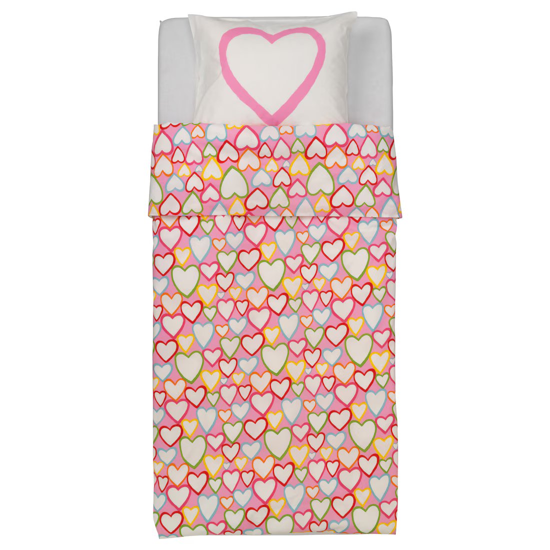 Juego de Sábana/Cobertor y Funda para Almohada | Figuras de Corazones